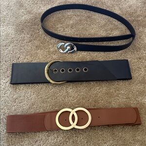 Gold Black Brown Silver Circle Waist Belts